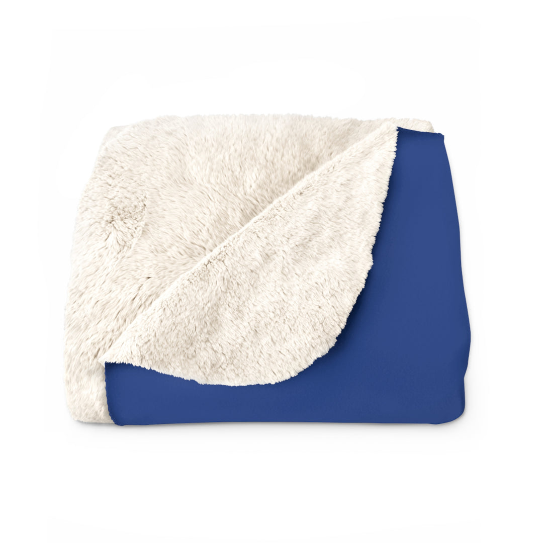 House of Dappierre University Sherpa Fleece Blue Blanket