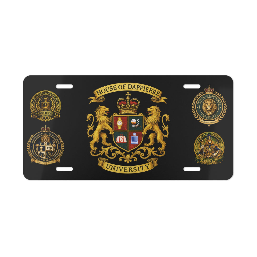 University Crest Vanity Plate — House of Dappierre Collegiate License Plate