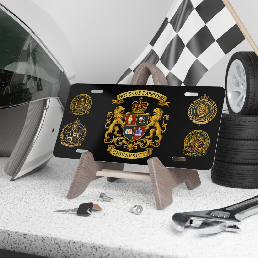 University Crest Vanity Plate — House of Dappierre Collegiate License Plate