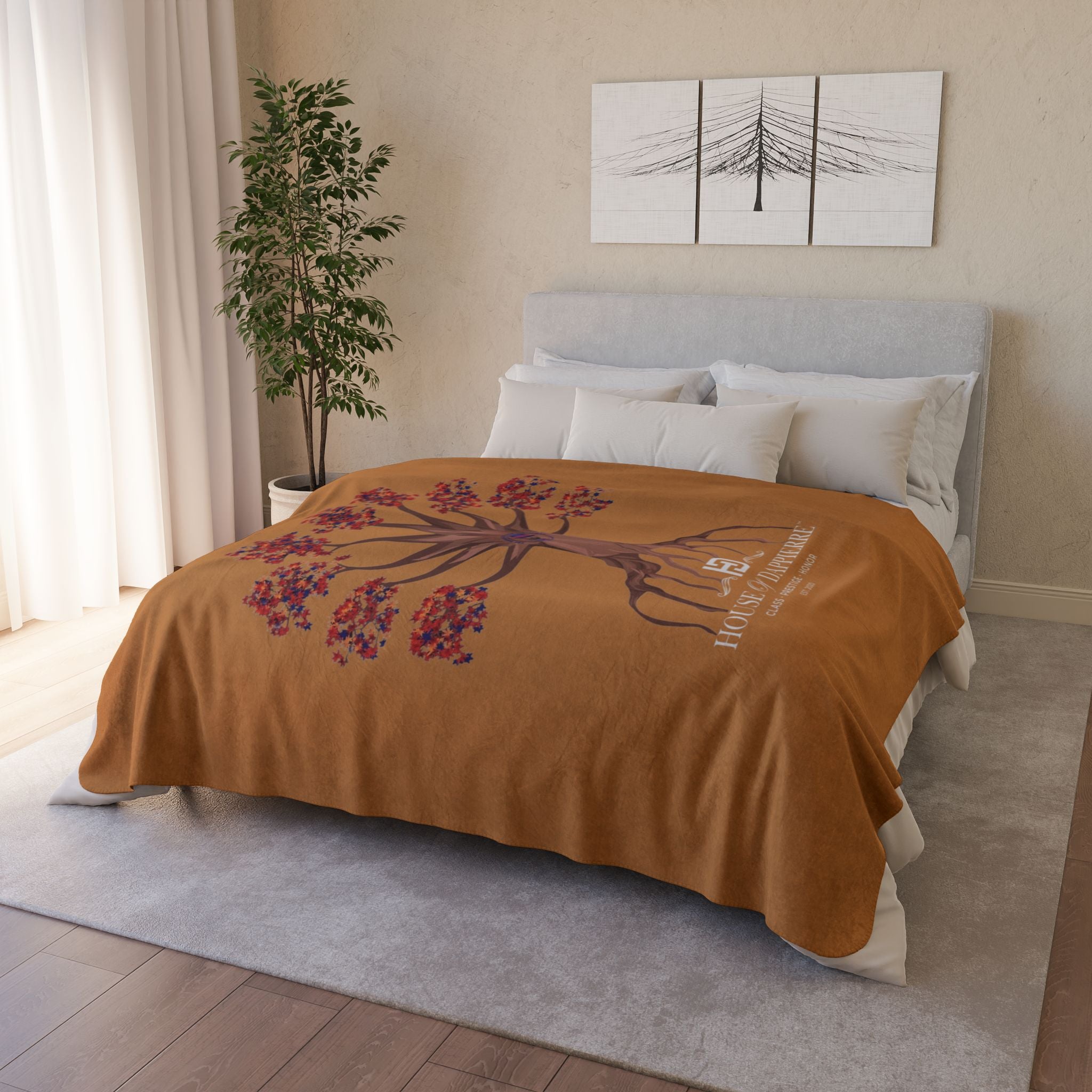 House of Dappierre HTG Tree Sherpa Blanket