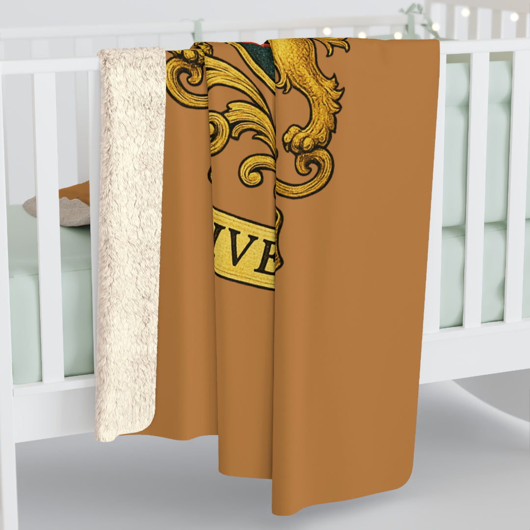 House of Dappierre University Sherpa Fleece Gold Blanket