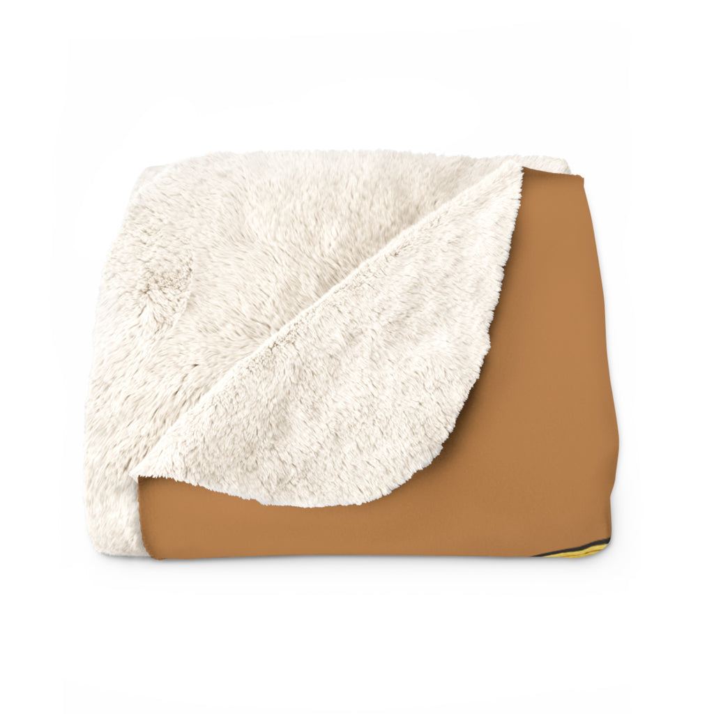 House of Dappierre University Sherpa Fleece Gold Blanket
