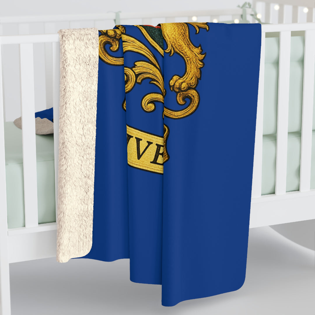 House of Dappierre University Sherpa Fleece Blue Blanket