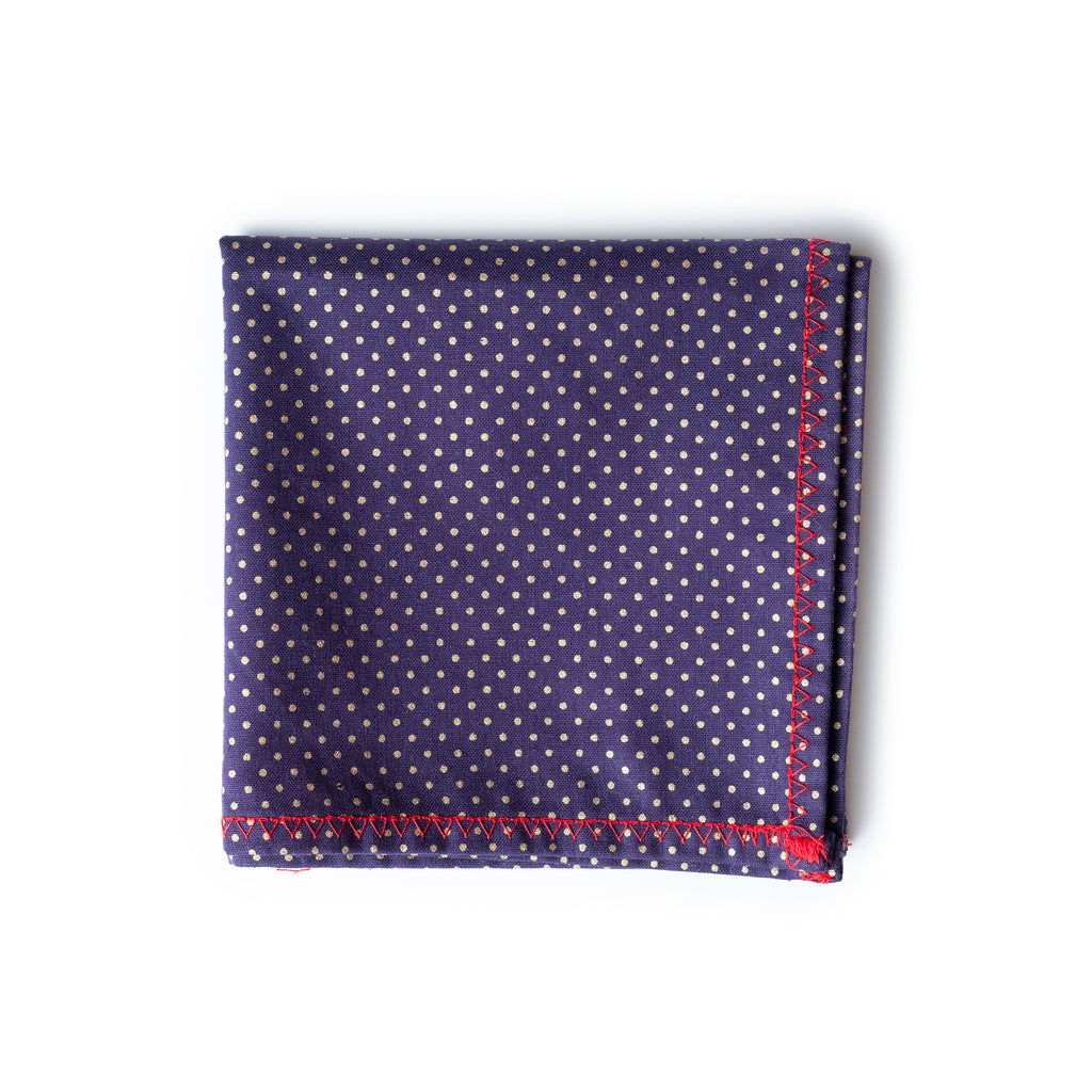 Dotted Pocket Square | Dotted Navy Pocket Square | House of Dappierre