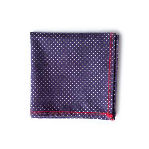 Dotted Pocket Square | Dotted Navy Pocket Square | House of Dappierre