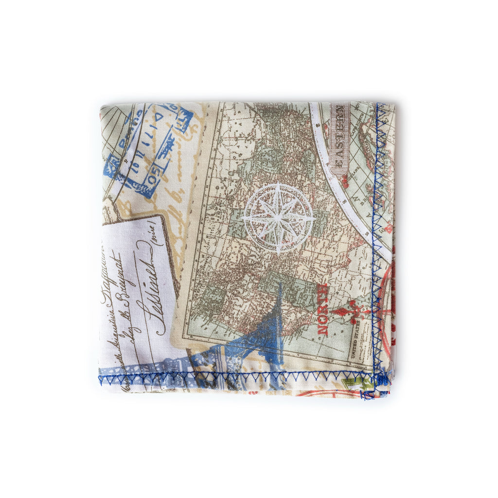 Earth Map Pocket Square | Map Pocket Square | House of Dappierre