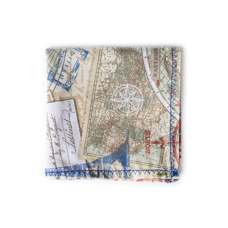 Earth Map Pocket Square | Map Pocket Square | House of Dappierre
