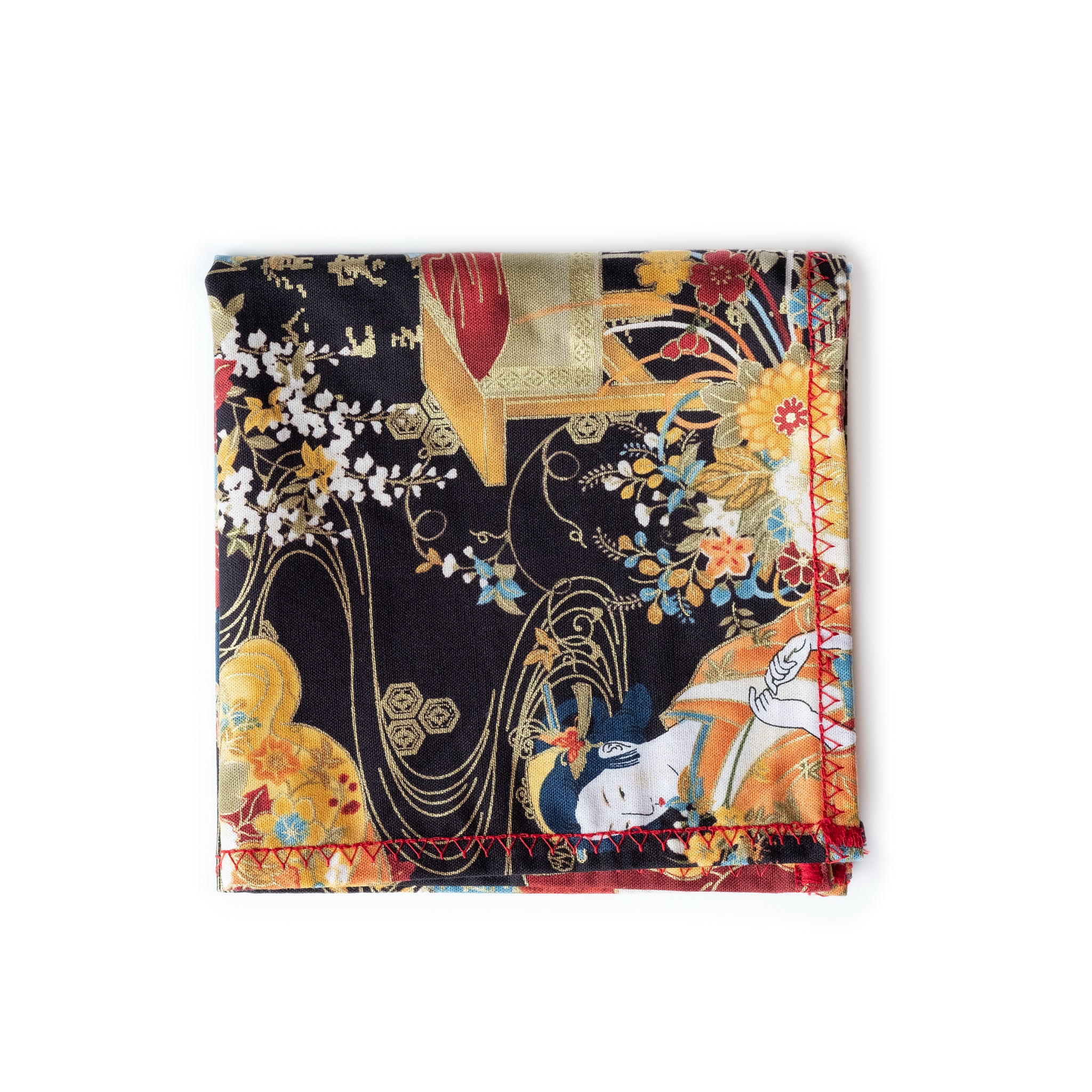 Geisha Pocket Square | Dark Geisha Pocket Square | House of Dappierre
