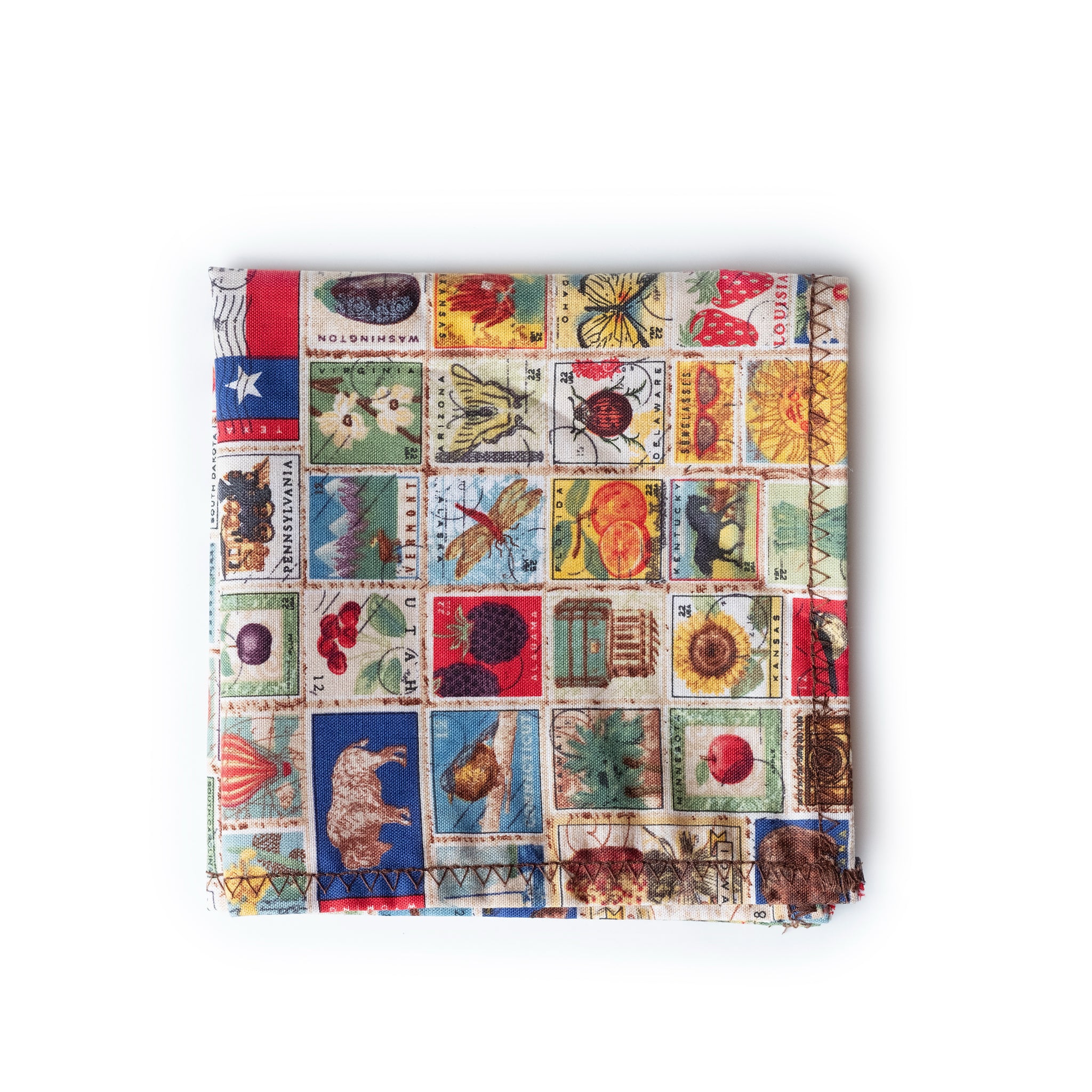 Stamps Print Pocket Square | Stamps Pocket Square | House of Dappierre