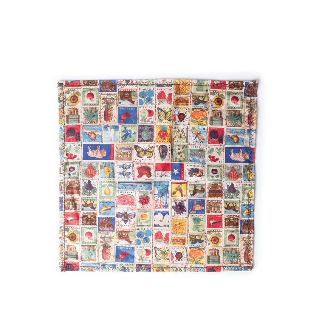 Stamps Print Pocket Square | Stamps Pocket Square | House of Dappierre