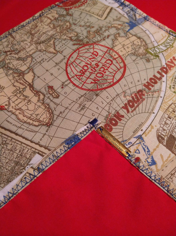 Earth Map Pocket Square | Map Pocket Square | House of Dappierre